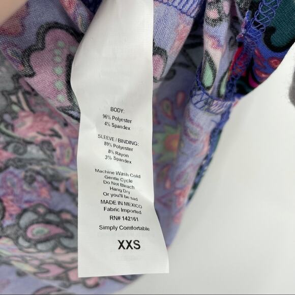 Lularoe Randy Raglan Womens Baseball Tee Floral Rustic XXS NEW - Picture 5 of 8